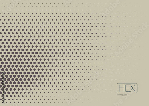 2D Abstract Geometric Wave Hex Halftone Pattern