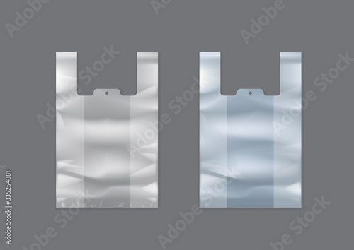 Two Disposable Plastic Shopping Bag With Handles