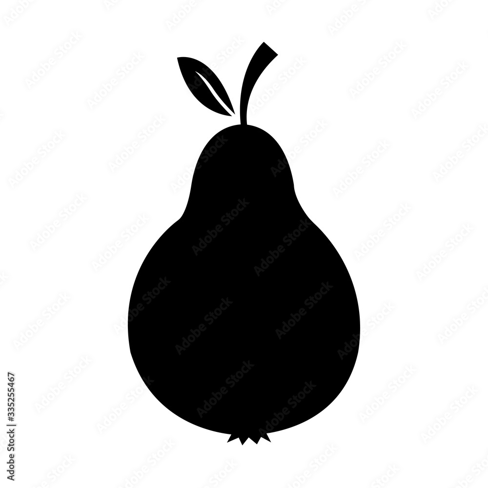 Pear fruit icon black silhouette image vector illustration Pear fruit icon black silhouette image vector illustration