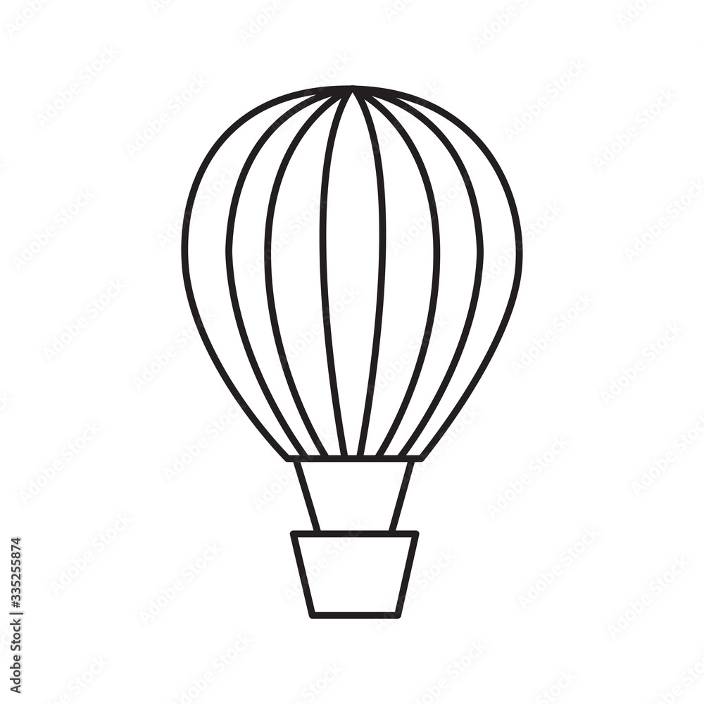 hot air balloon outline icon vector isolated hot air balloon outline icon vector isolated