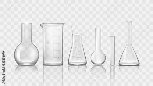 3D Chemical Lab Glassware Beakers And Flasks