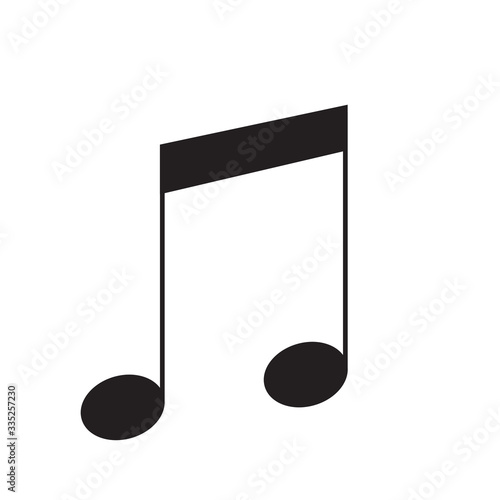 Music note icon vector flat isolated on white background