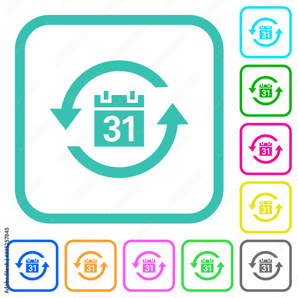 Monthly subscription vivid colored flat icons Monthly subscription vivid colored flat icons