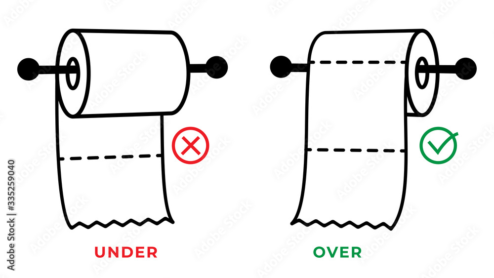 Toilet Paper Roll In The Under And Over Position Into The Holder Rule 