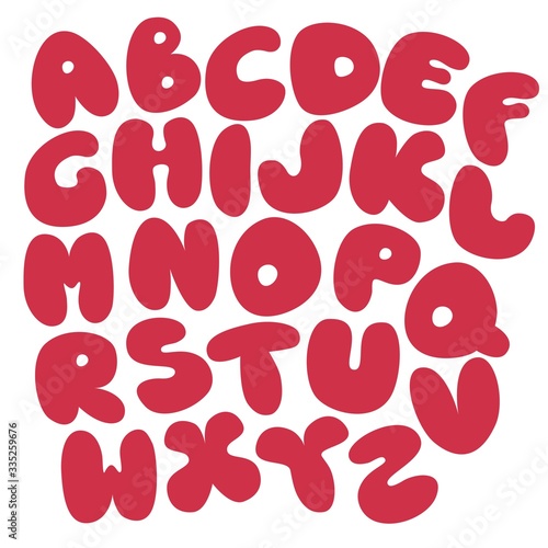 The chubby letters. Alphabet for print and digital. Children s theme, school design. Vector