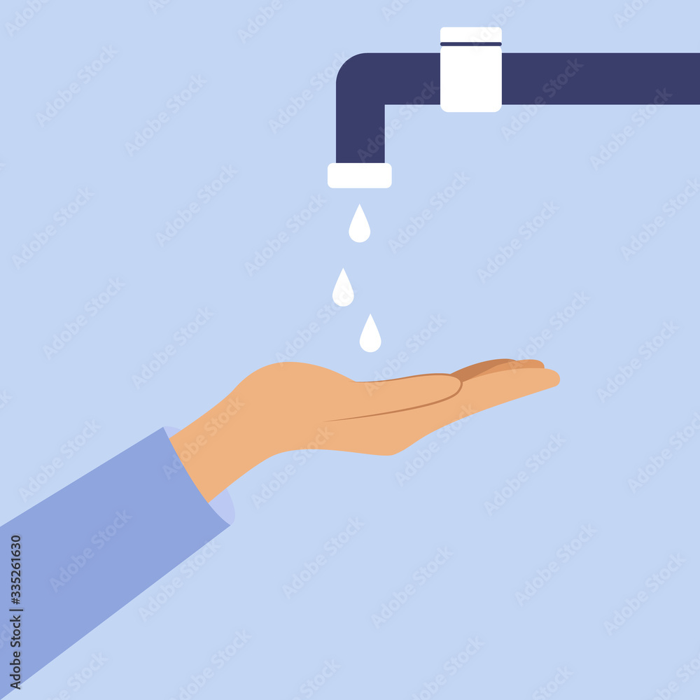 Vector illustration of washing hands