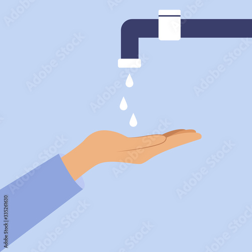 Vector illustration of washing hands