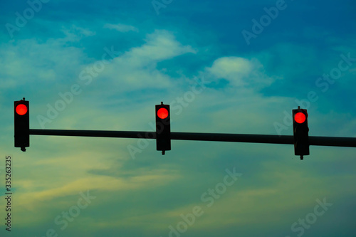 A unique shot of traffic light in UAE during blu hours, travel, traffic awarness, traffic fine, stop light, stop