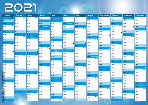 2021 calendar Germany planner pocket business year vector