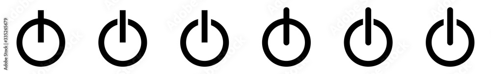 Power Button Icon Black | On Off Buttons Illustration | Start Symbol ...