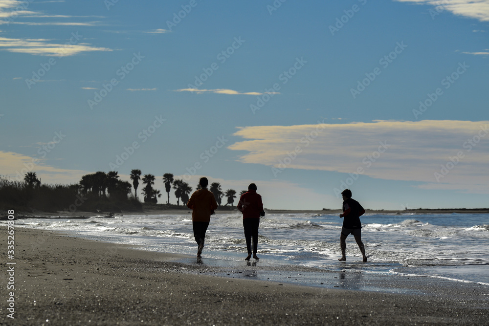 Jogging sur la plage
