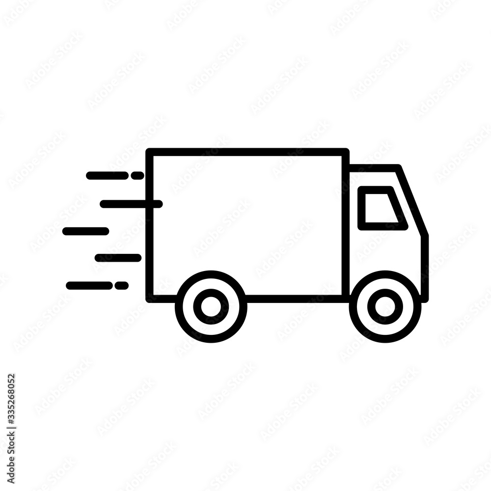 Delivery truck line style icon vector design