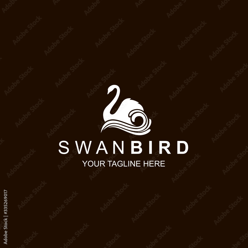 white swan icon isolated on black background white swan icon isolated on black background