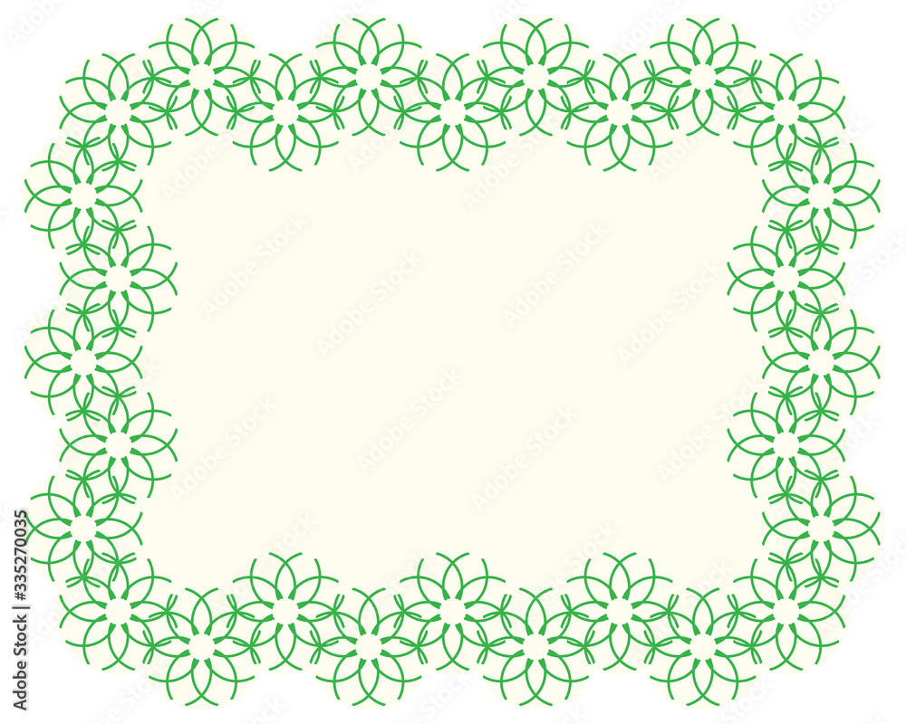 Geometric Floral border. Outline flowers vector illustration. Copy space Geometric Floral border. Outline flowers vector illustration. Copy space