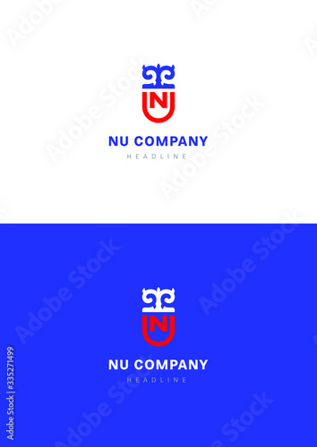 NU corp company logo template.