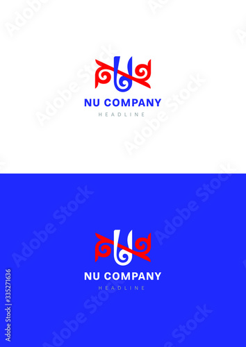 NU corp company logo template.
