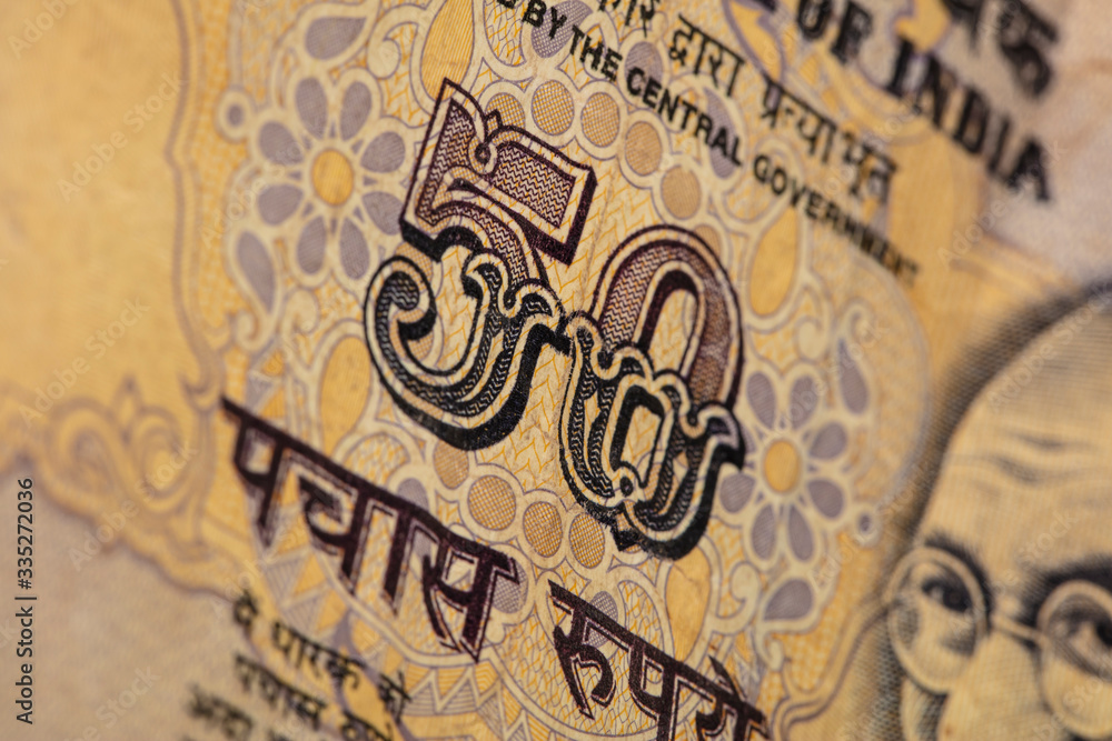 Indian Rupee, close up, denominations with which you can pay in india