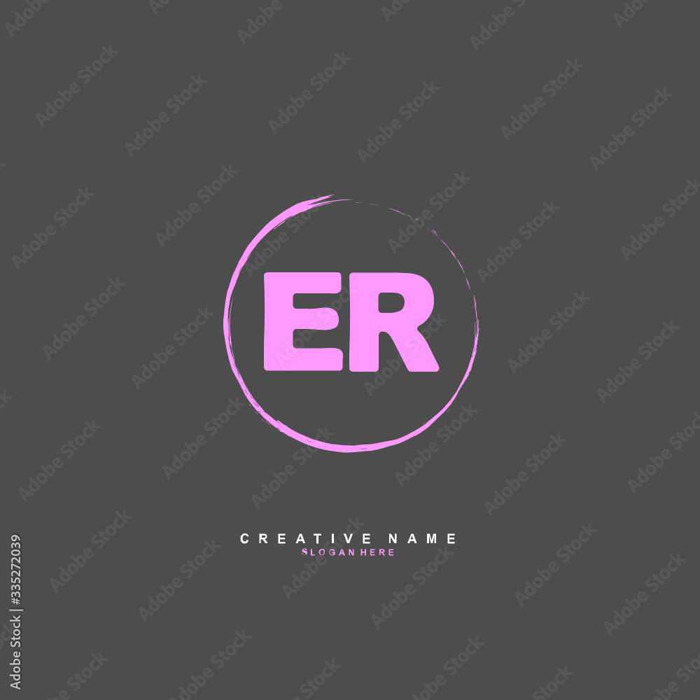 E R ER Initial logo template vector. Letter logo concept