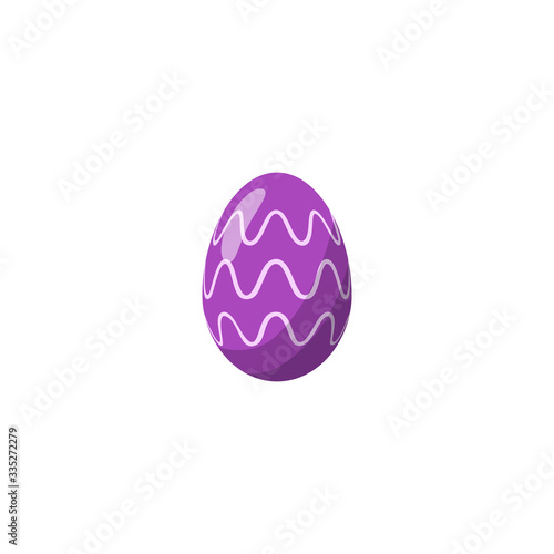 Easter egg with pattern. Vector isolated illustration.