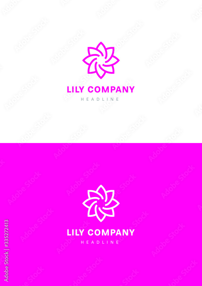 Water lily company logo template.