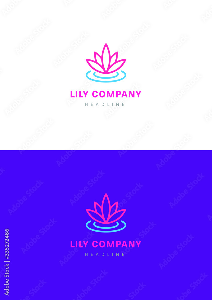 Water lily company logo template.