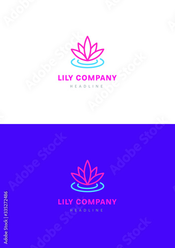 Water lily company logo template.