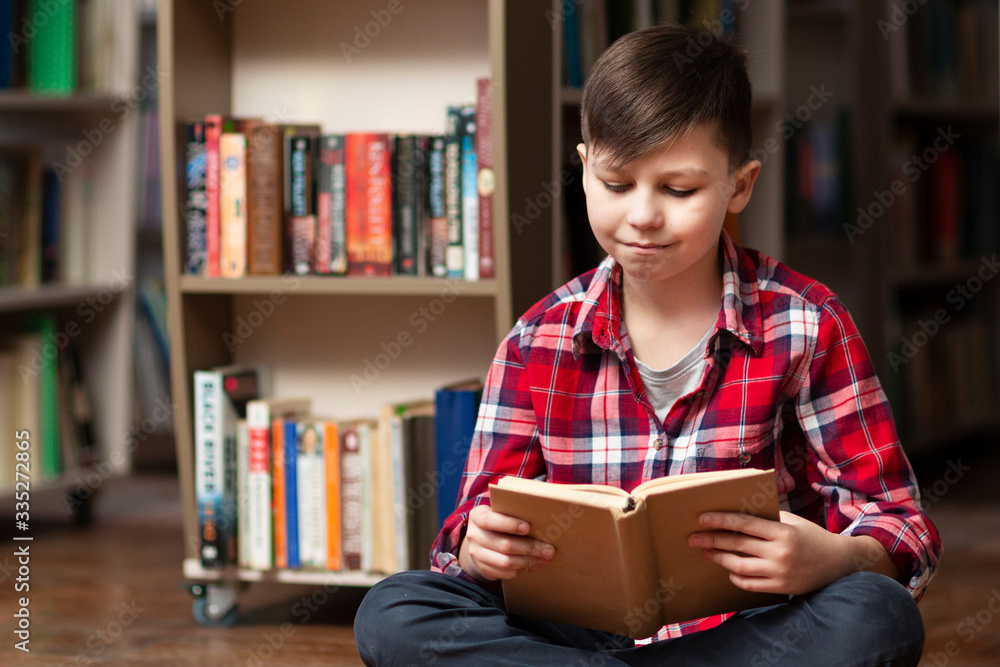 High angle little boy reading High angle little boy reading