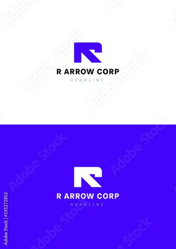 R arrow corp logo template.