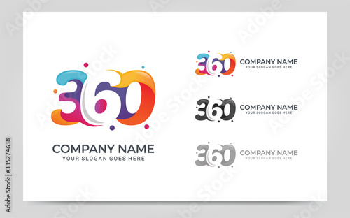 360 colorful logo design. Editable modern logo design.