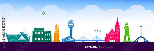 Tanzania travel destination grand vector illustration. 