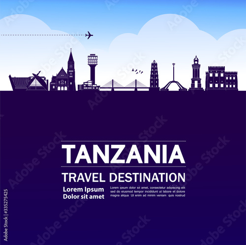 Tanzania travel destination grand vector illustration. 