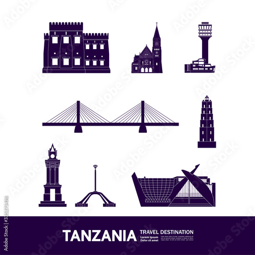 Tanzania travel destination grand vector illustration. 