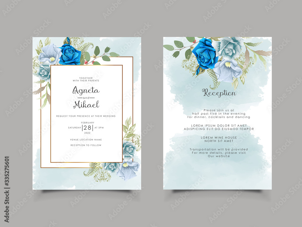 beautiful floral wedding invitation card