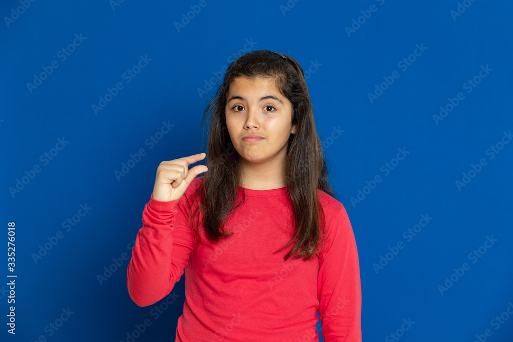 Preteen girl with red t-shirt Preteen girl with red t-shirt