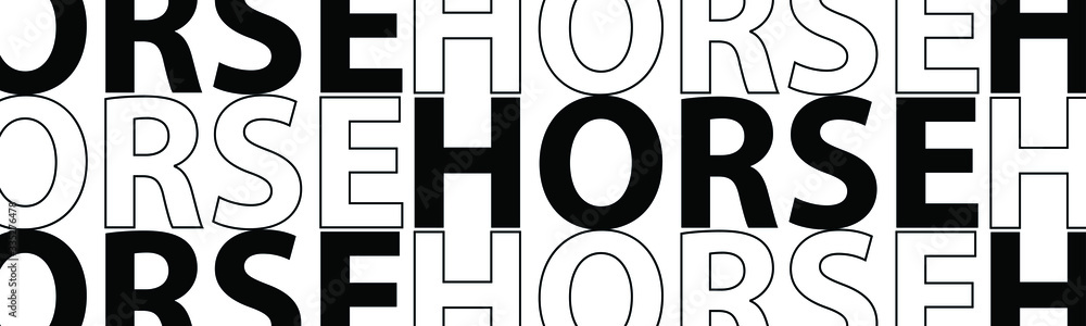 horse lettering. The illustration is isolated on a white background. Can be used for banners and web design. horse lettering. The illustration is isolated on a white background. Can be used for banners and web design.