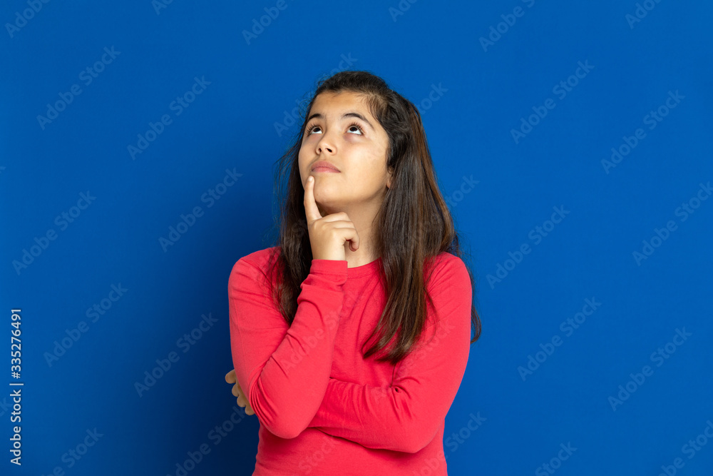 Preteen girl with red t-shirt Preteen girl with red t-shirt