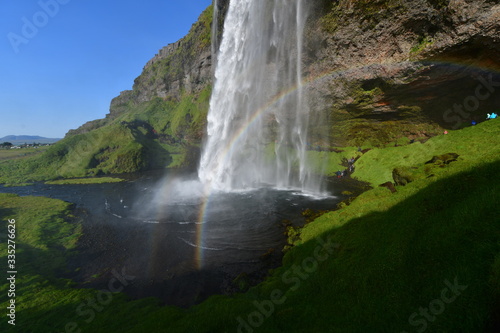 waterfall in Iceland with rainbow