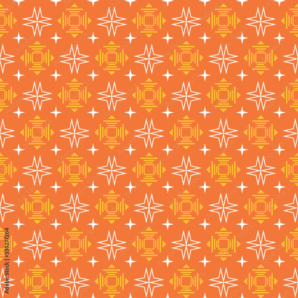 Fototapeta premium Orange background geometric pattern, vector. Wallpaper texture, seamless pattern.