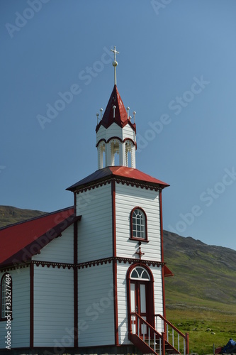 church in the mountains in Iceland