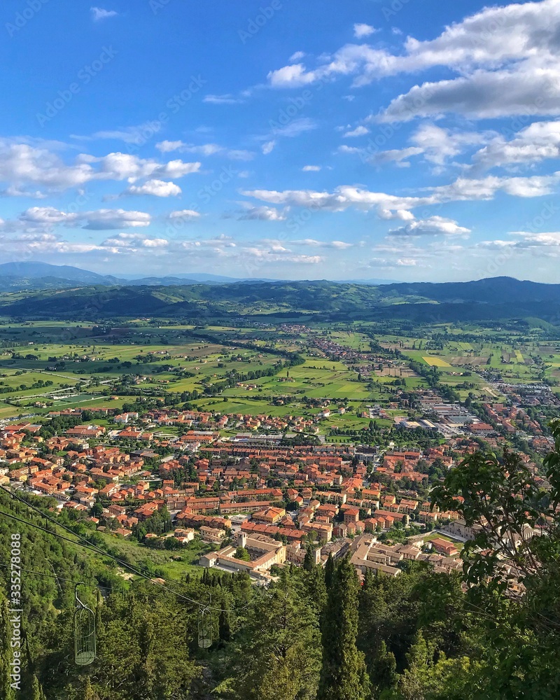 Panoramic view of the city of Gubbio, Italy