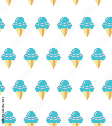seamless background with bubble gum ice cream waffle cone 