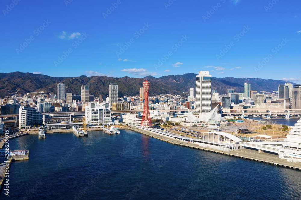 landmark skyline of Kobe Japan