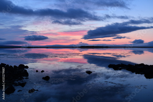 sunset over the lake