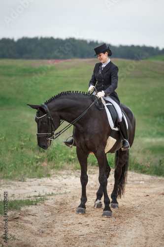 Equestrian sport - dressage black horse