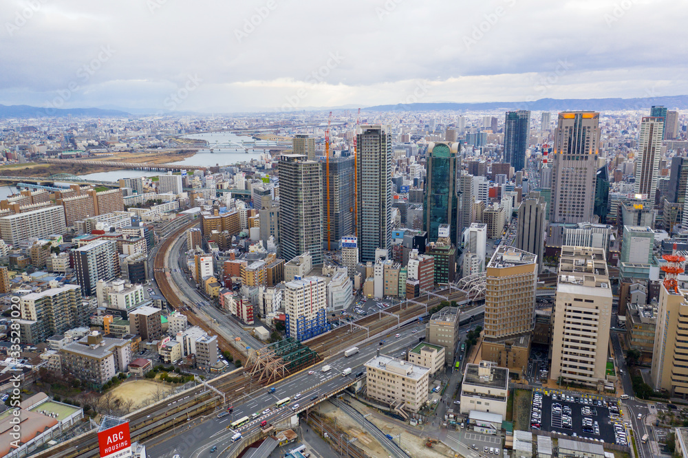 Fototapeta premium skyline cityscape of Osaka in Japan