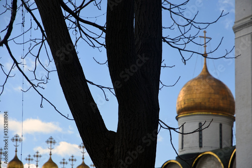 Architecture of Moscow Kremlin. Popular landmark.