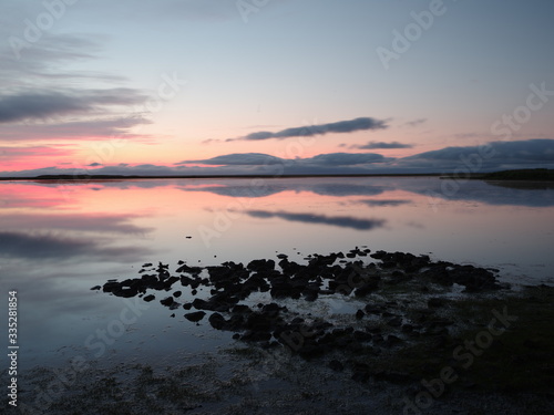 sunset over the lake