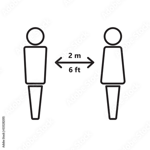 social distance due to coronavirus pandemic- vector illustration