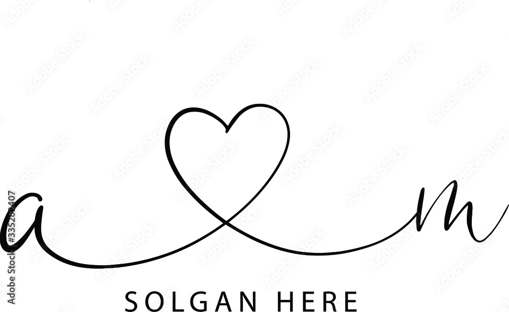 letter Am logo vector signature design letter Am logo vector signature design