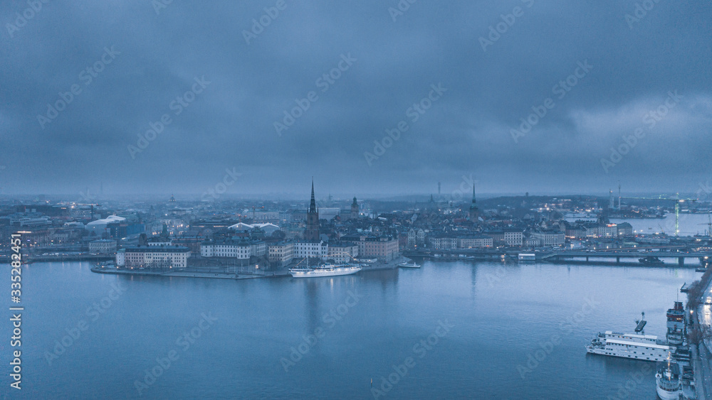 Stockholm with Dark Clouds